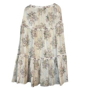 Solitaire Tiered Floral and Lace Maxi Skirt